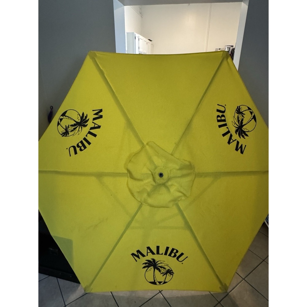 Malibu Rum Patio Umbrella 6.5ft Yellow Beach Bar Outdoor Tiki